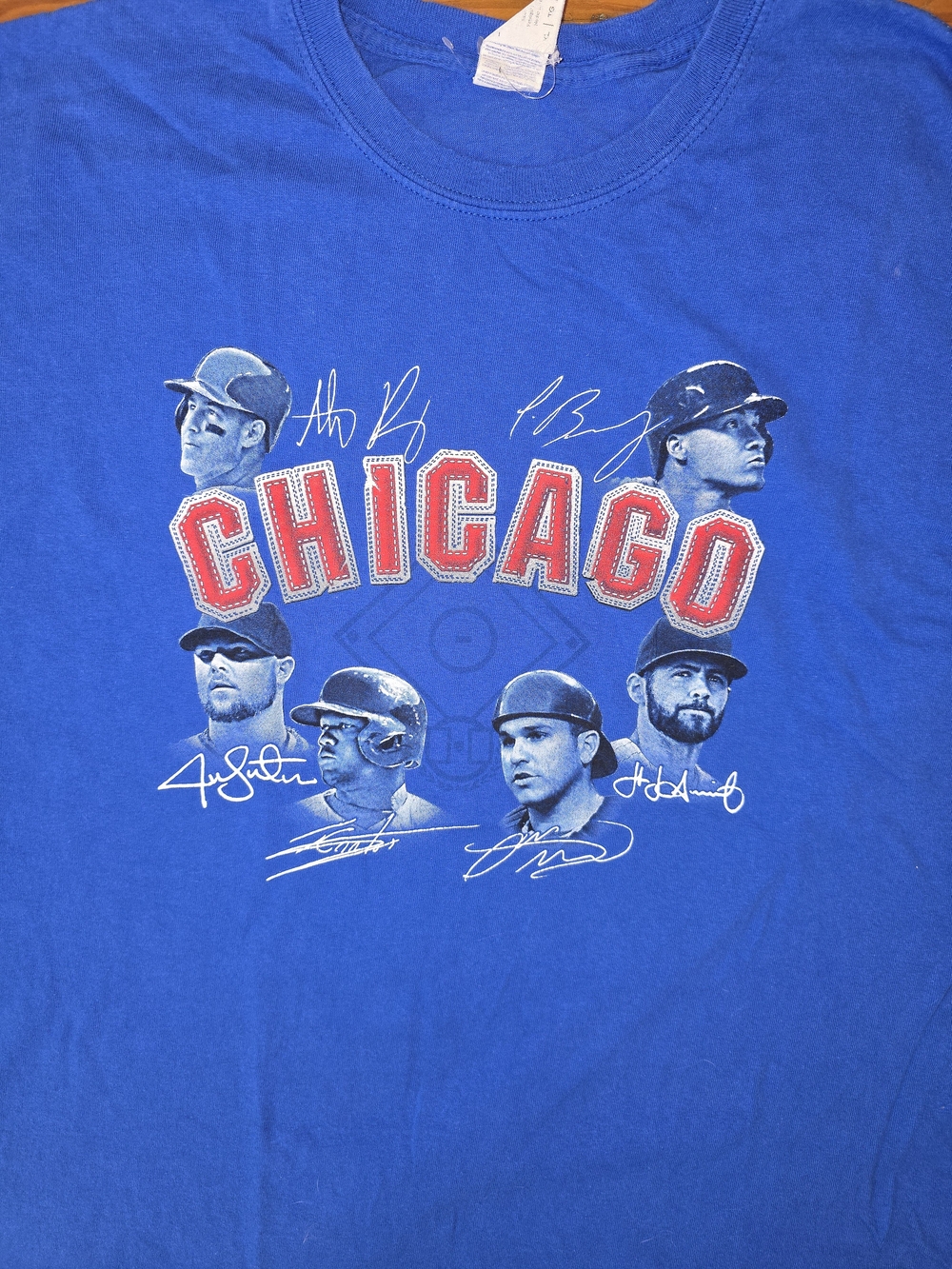 Gildan Royal Blue 2016 Chicago (Cubs) Graphic Tee with Red Lettering